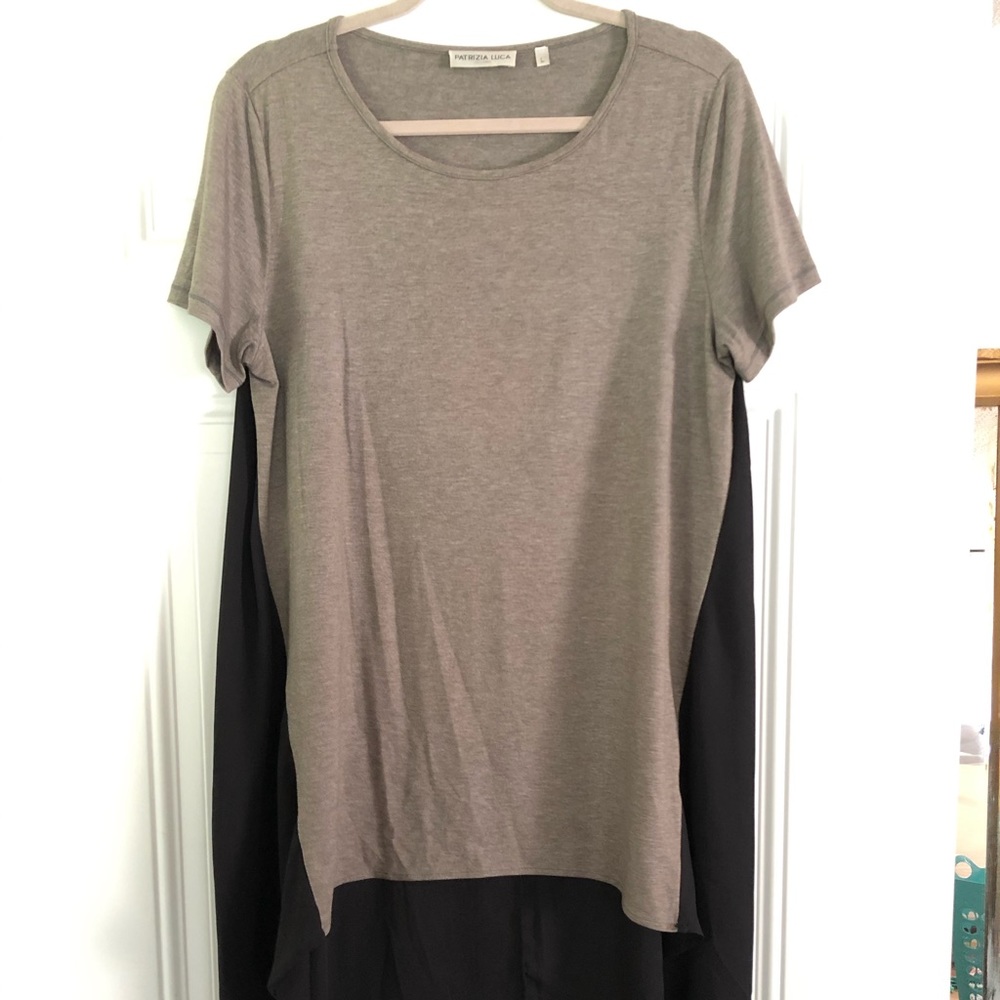 Patricia Luca GreyJersey Draped back Top